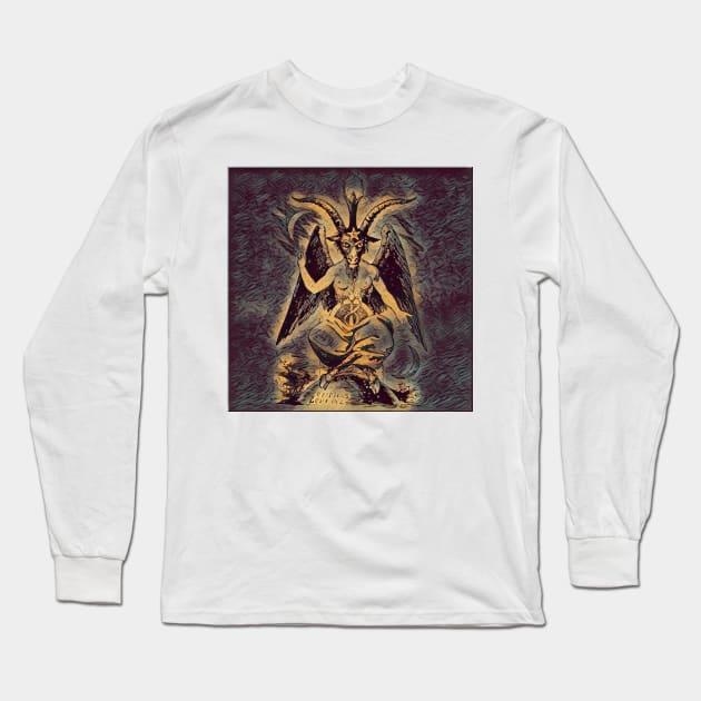 Satan Painting Long Sleeve T-Shirt by RoseWear